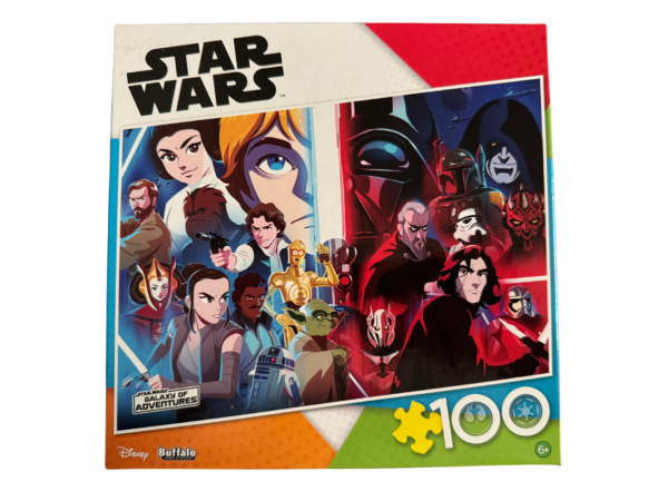 A puzzle of star wars characters and villains.