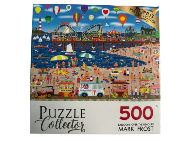 A puzzle is shown with the cover of the book.