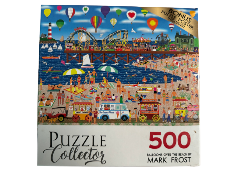 A puzzle is shown with the cover of the book.