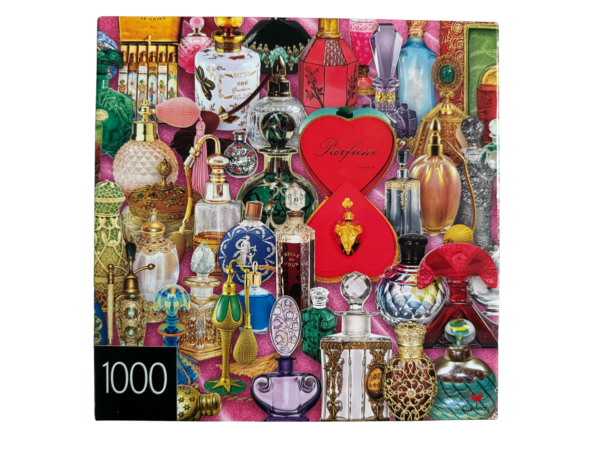 A collage of perfumes is shown in this picture.