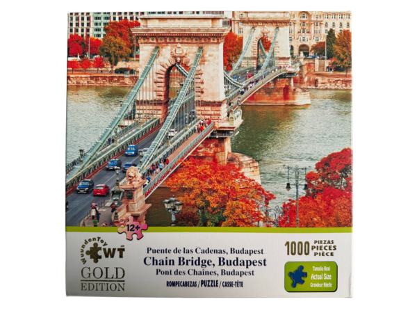 A puzzle of the chain bridge in budapest.