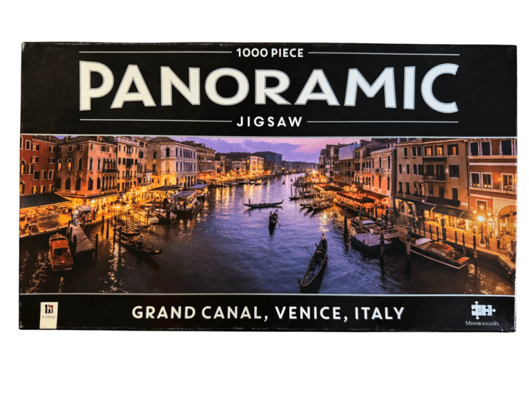 A large panoramic jigsaw puzzle of venice italy.