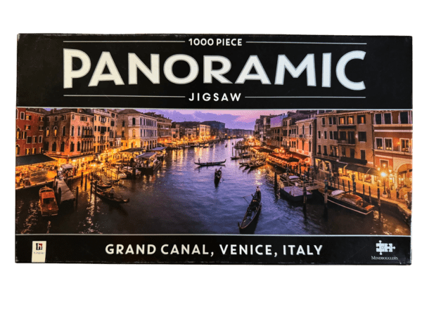 A large panoramic jigsaw puzzle of venice italy.