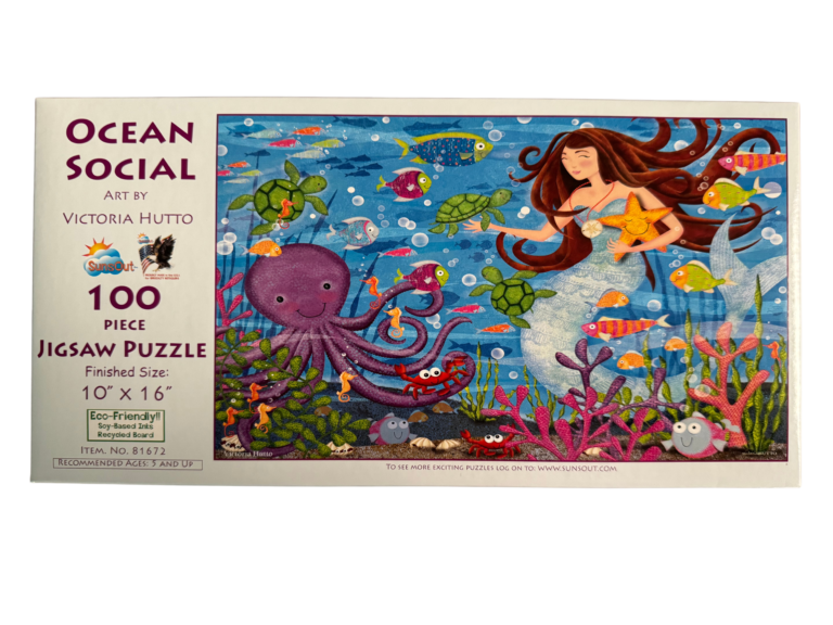 A puzzle of an ocean scene with a mermaid and octopus.