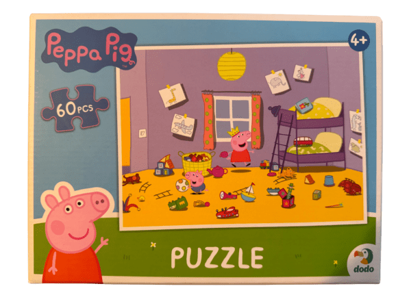 A peppa pig puzzle with a picture of the scene.