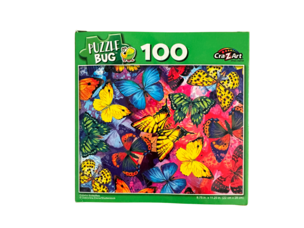 100-piece butterfly puzzle box.