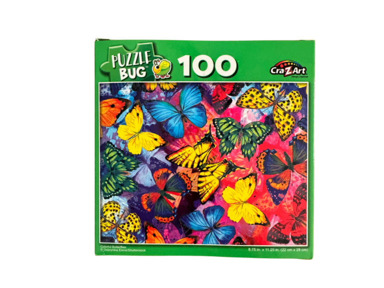 100-piece butterfly puzzle box.